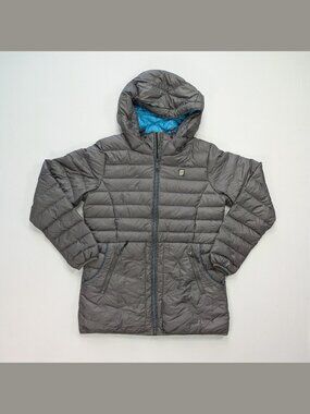 Orage Women's Down Jacket Hooded Puffer Size Large Gray Blue